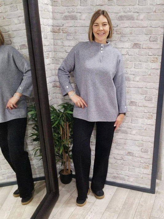 Luxury Cashmere Button Turtleneck