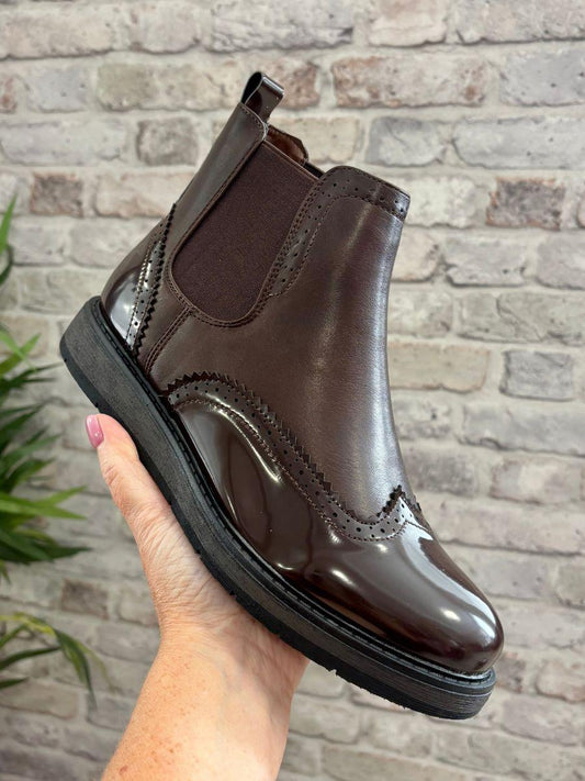 Chocolate Brown Brogue Boot