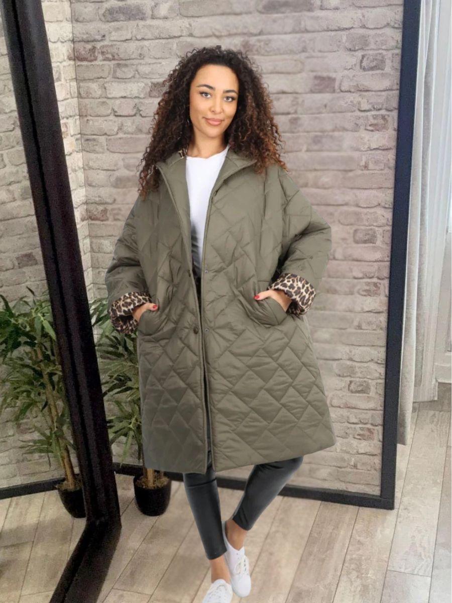 Leopard Lined Quilted Hooded Jacket