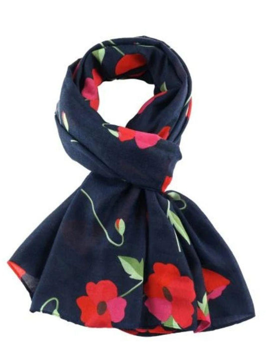 Modern Poppy Print Scarf