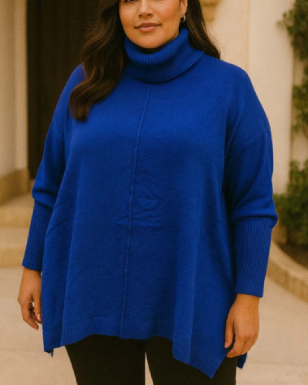 Middle Seam Cowl Neck Jumper