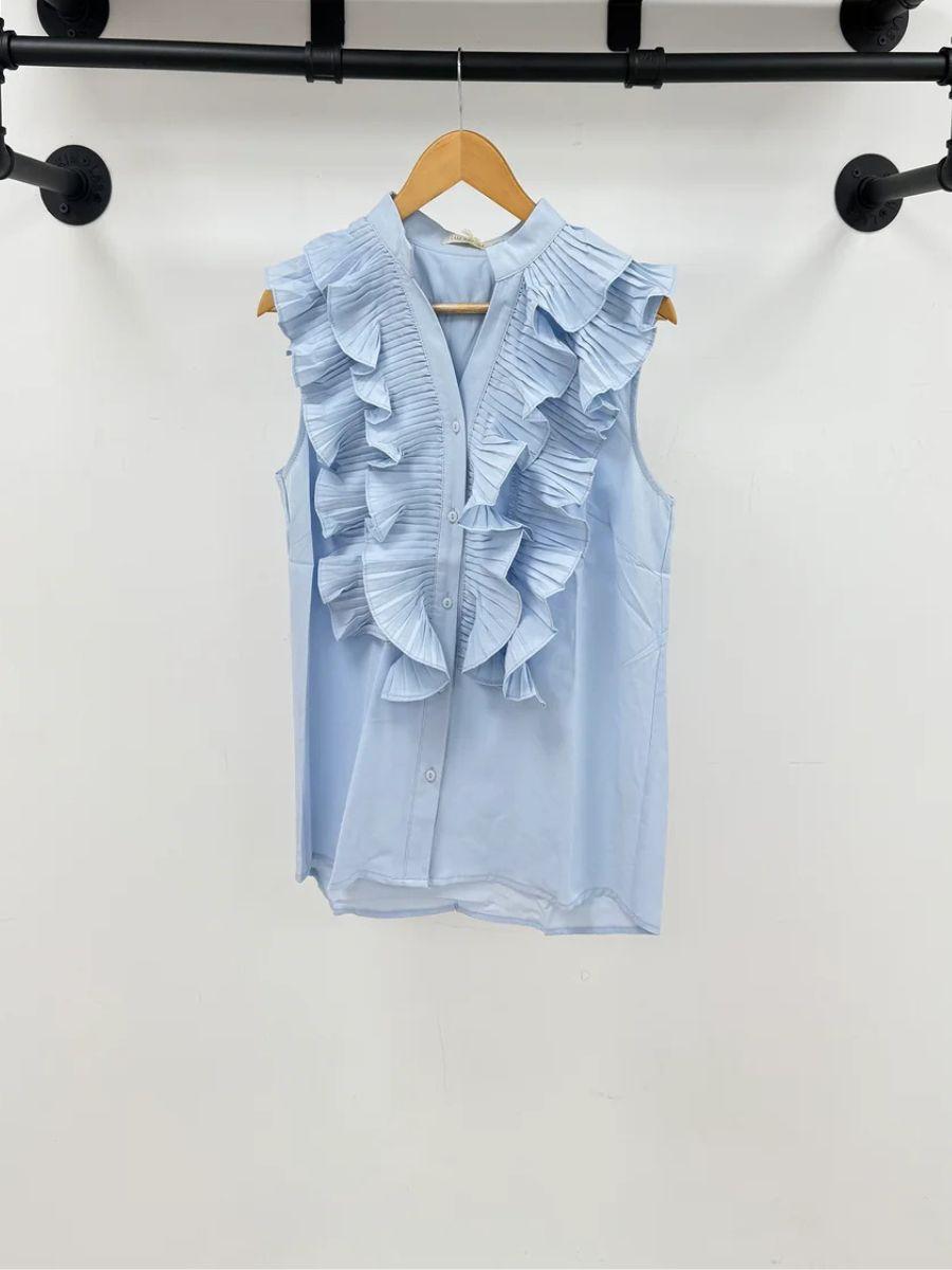 Sleeveless Ruffle Shirt