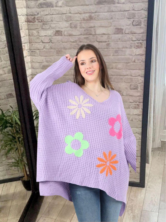 Side Slit Floral Jumper