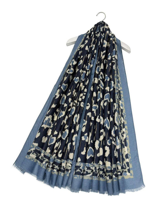 Leopard Print Heart Foiled Scarf