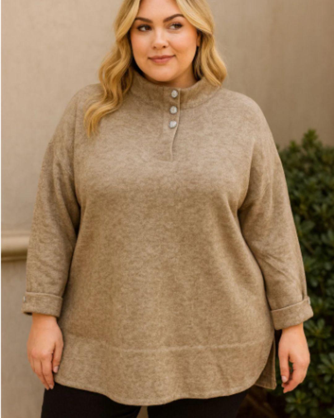 Luxury Cashmere Button Turtleneck