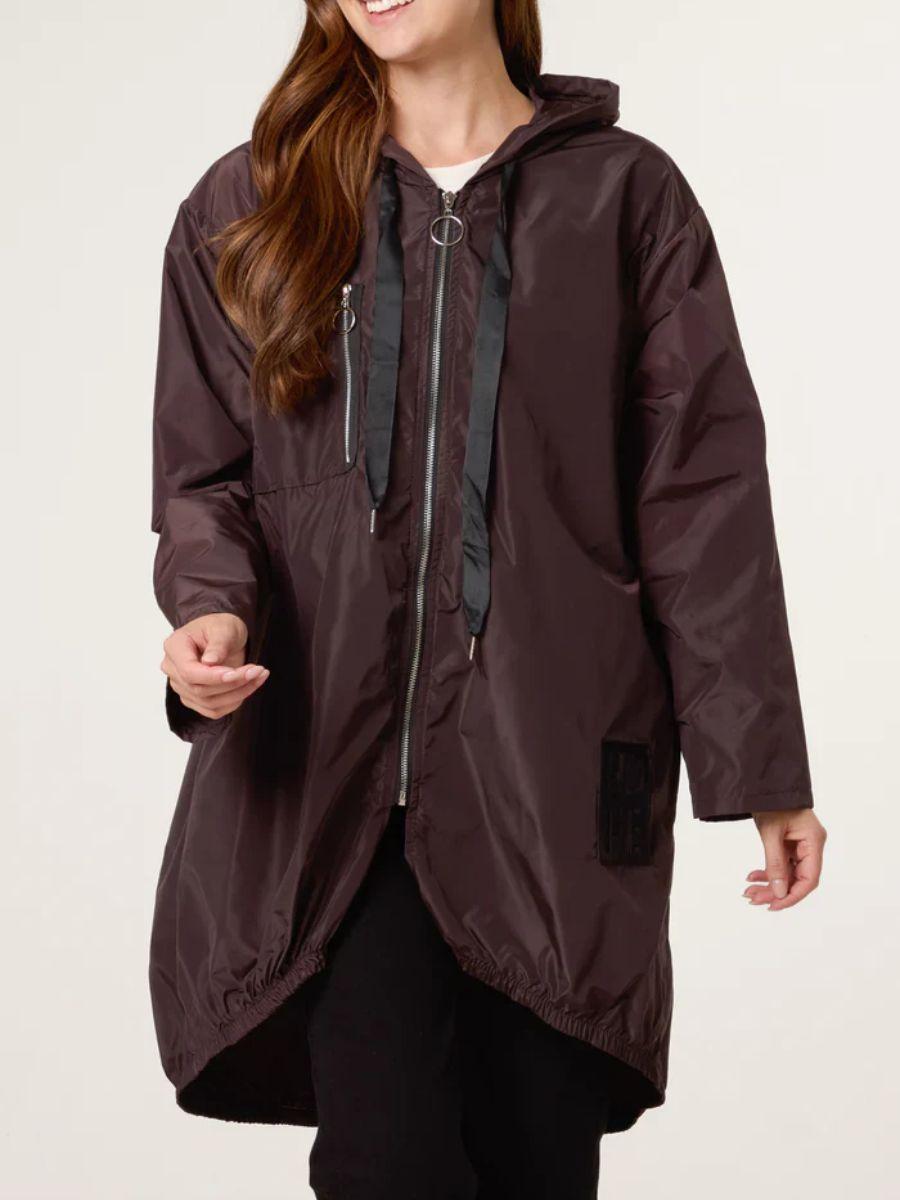 Zip Up Hooded Rain Coat