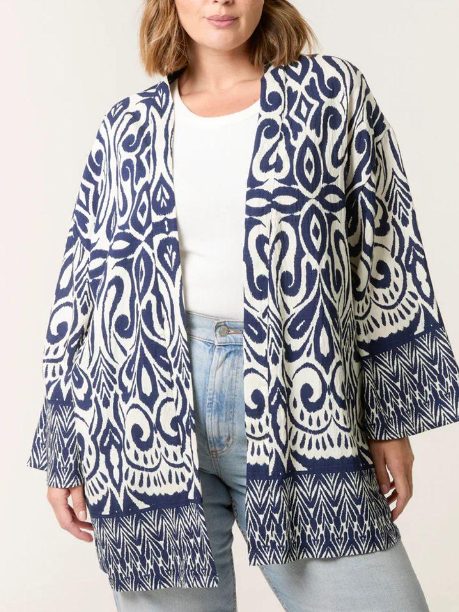 Abstract Print Kimono with bold artistic patterns