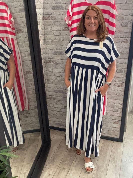 Bold Stripes Maxi Dress