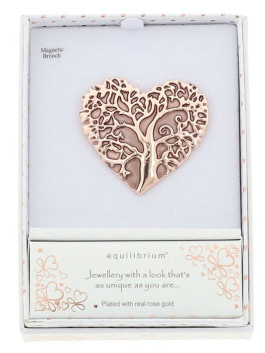 Magnetic Heart Tree of Life Brooch