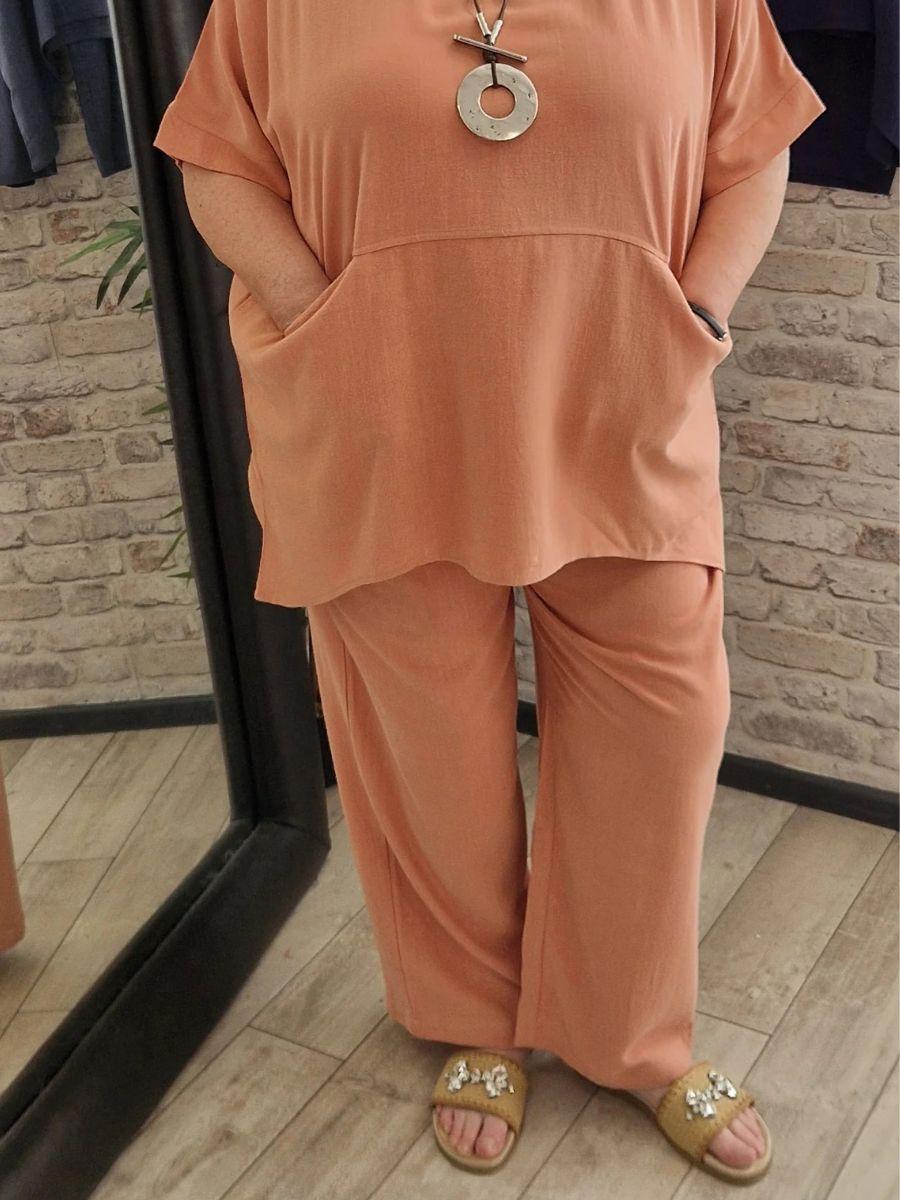 Linen Mix Wide Leg Trouser