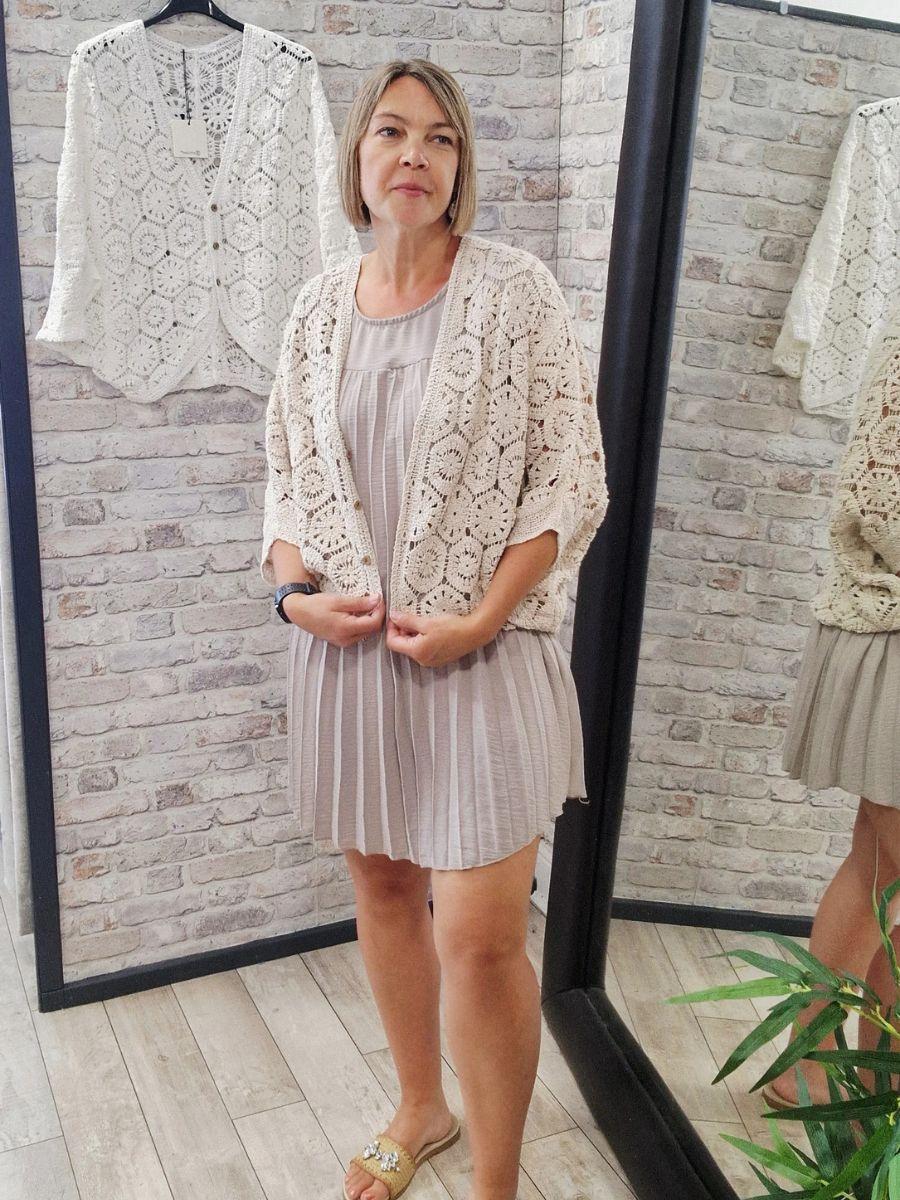 Batwing Crochet Cardigan - Wear fastened at the front or open