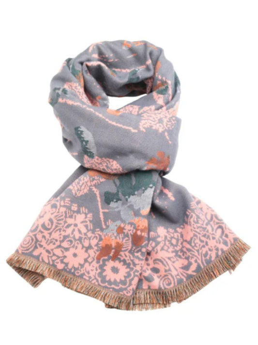 Abstract Butterflies Flowers Scarf