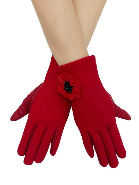 Poppy Gloves with 3D Poppy