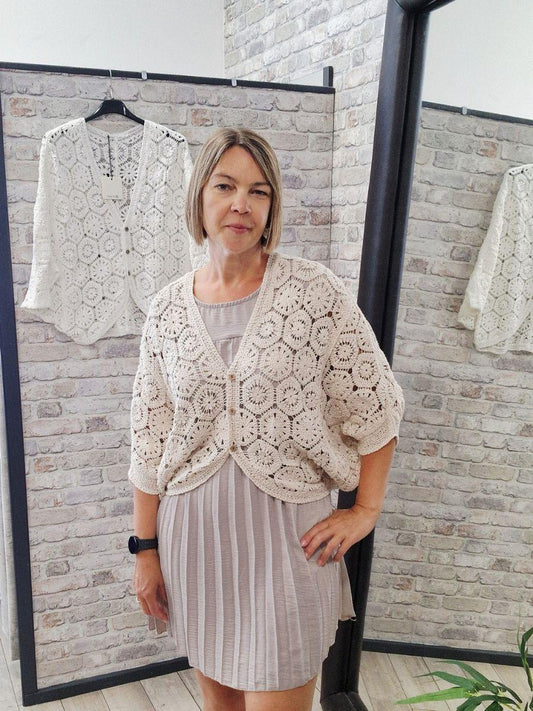 Batwing Crochet Cardigan - Wear fastened at the front or open