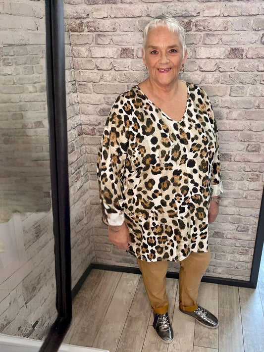 Glitter Animal Print Top