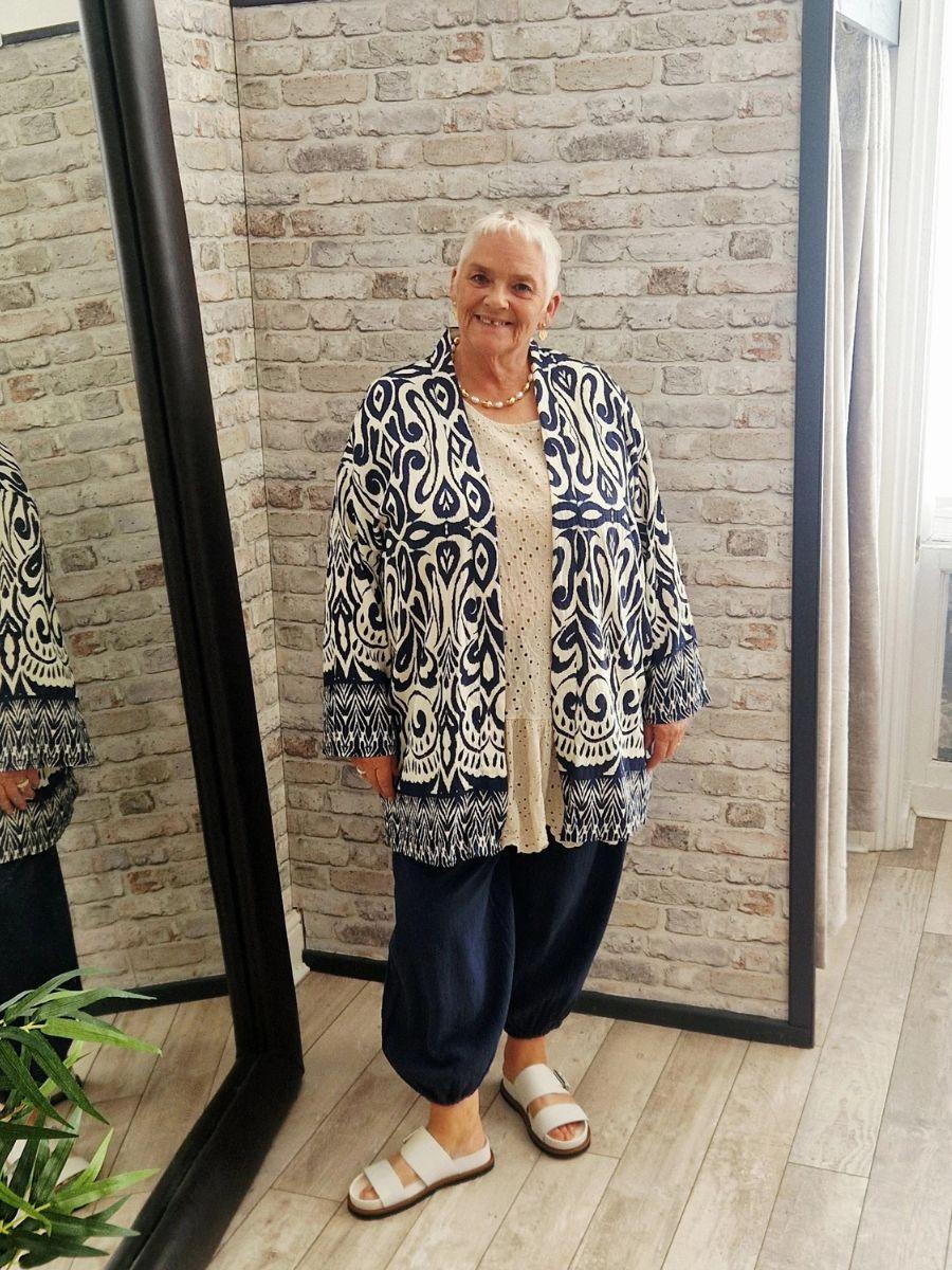 Abstract Print Kimono with bold artistic patterns