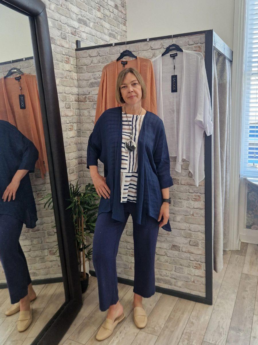 Linen Mix Wide Leg Trouser