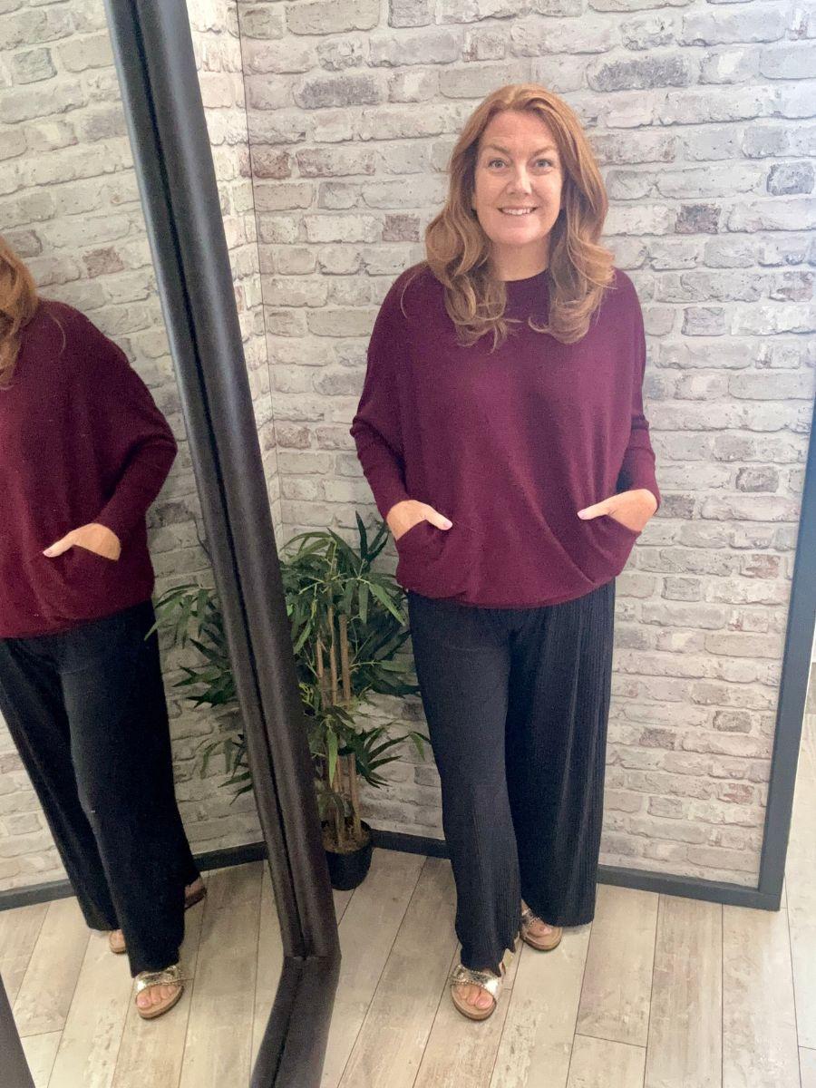 Plait Back Batwing Jumper
