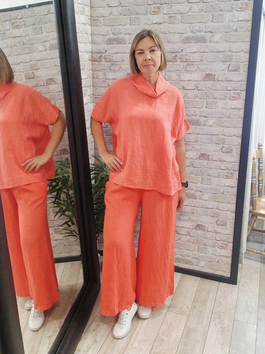 Italian Linen Cowl Top - 100% Linen and Made in Italy