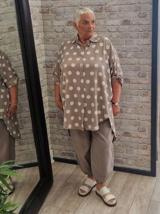 Polka Dot High Low Shirt