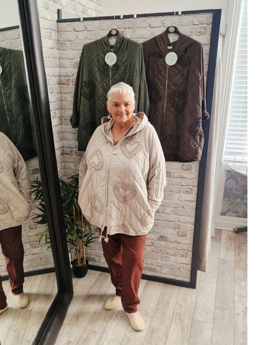 Quilted Heart Hooded Jacket