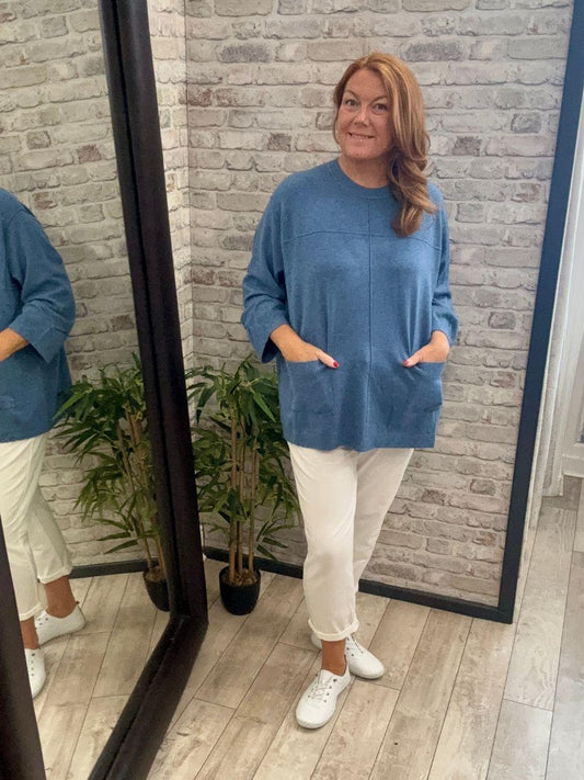 Exposed Seam Pocket Jumper - Modal, Nylon, Viscose Mix
