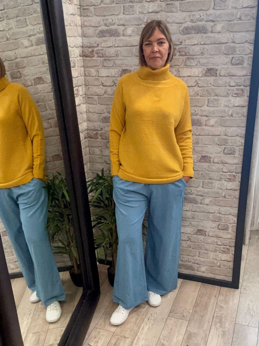 Ribbed Roll Neck Jumper - Modal, Nylon, Viscose