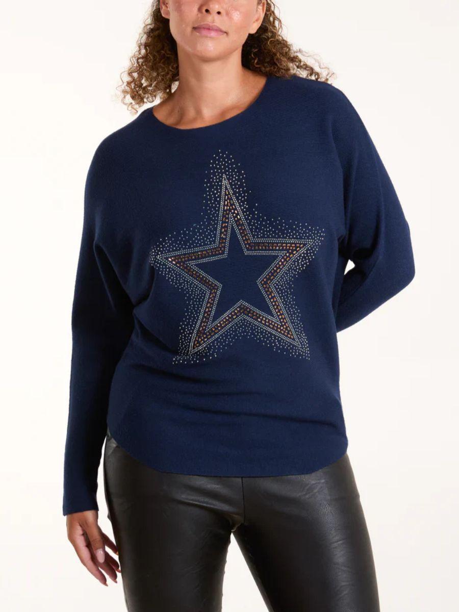 Sequin Star Fine Knit Jumper