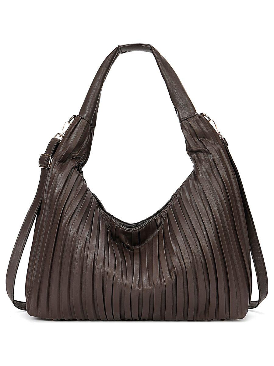 Pleated Shoulder Hobo Bag