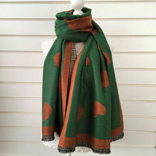 Load image into Gallery viewer, Heart and Check Wool Scarf
