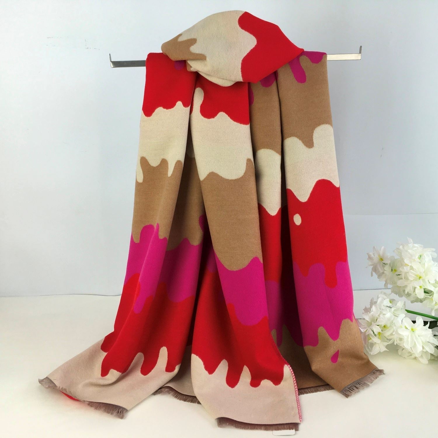 Winter Scarf - Paint Waves Design in 4 Colour Options