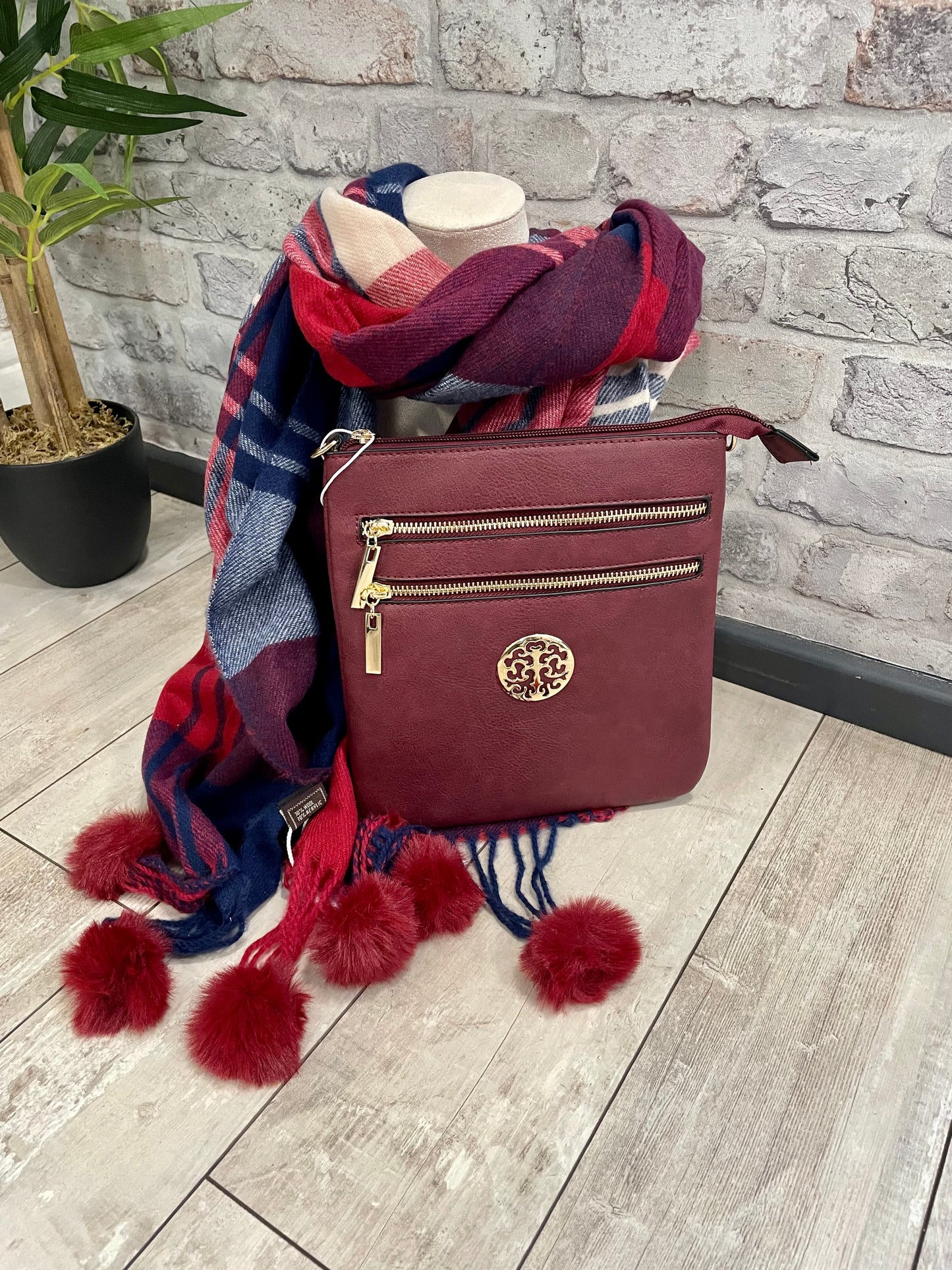 Wine Bag and Tartan Scarf