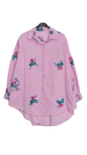 Load image into Gallery viewer, Striped Embroidered Flower Shirt
