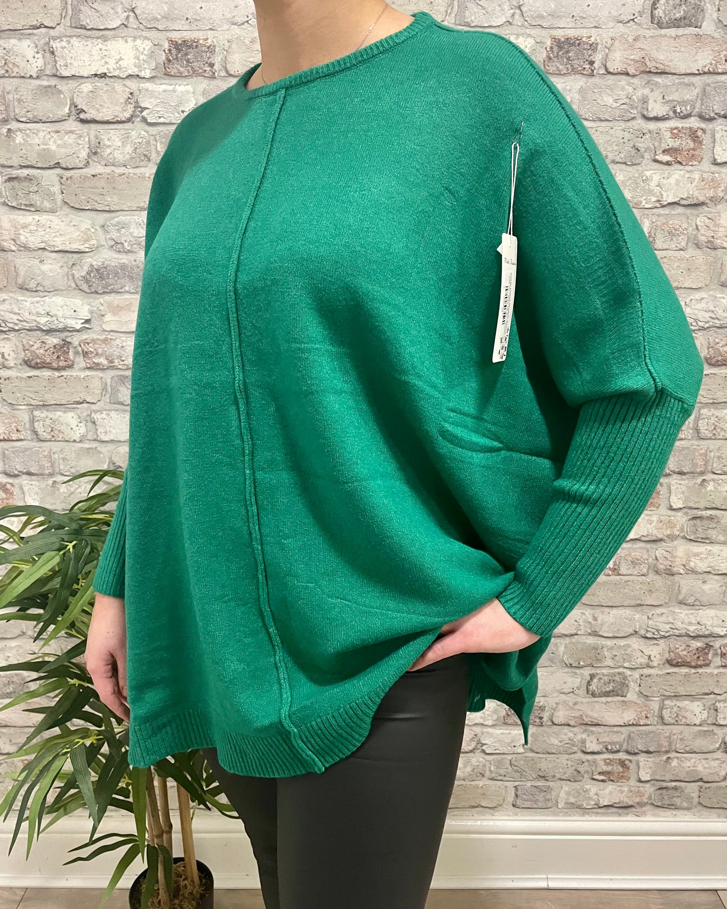 Middle Seam Ribbed Sleeve Jumper