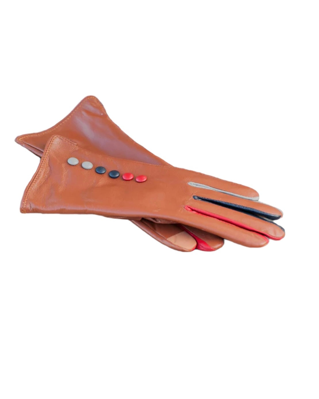 Real Leather Button Gloves - Stylish Button Detail | Vera Tucci