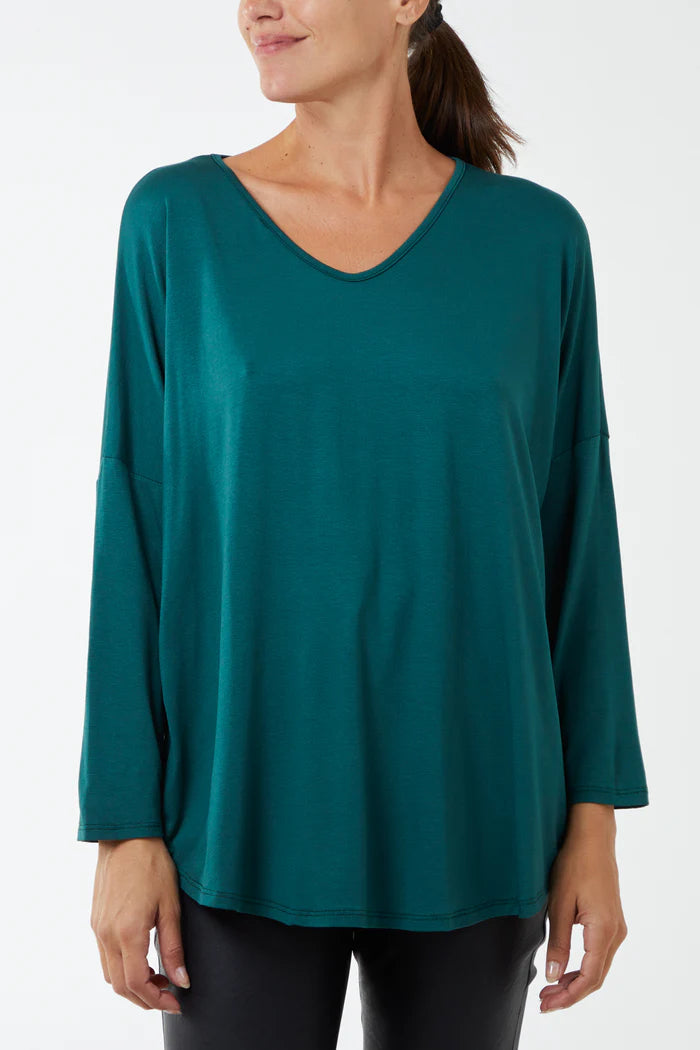 Soft VNeck 3/4 Sleeve T-Shirt