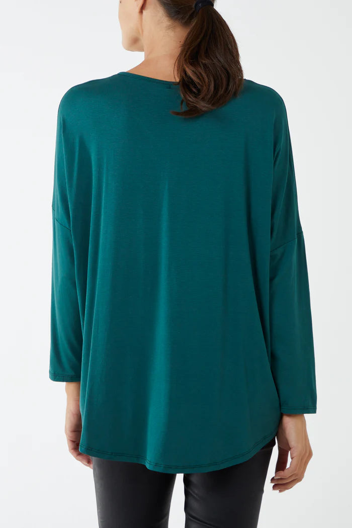 Soft VNeck 3/4 Sleeve T-Shirt