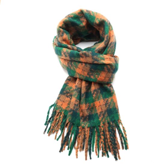 Green Soft Tartan Scarf and Bag