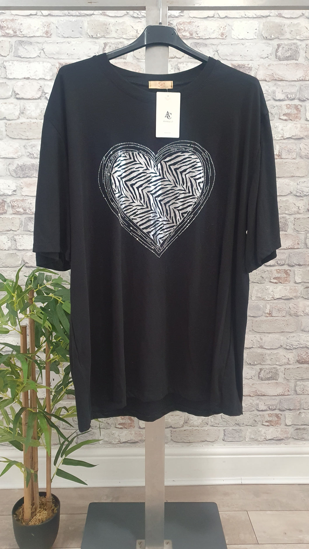 Diamante Heart T Shirt