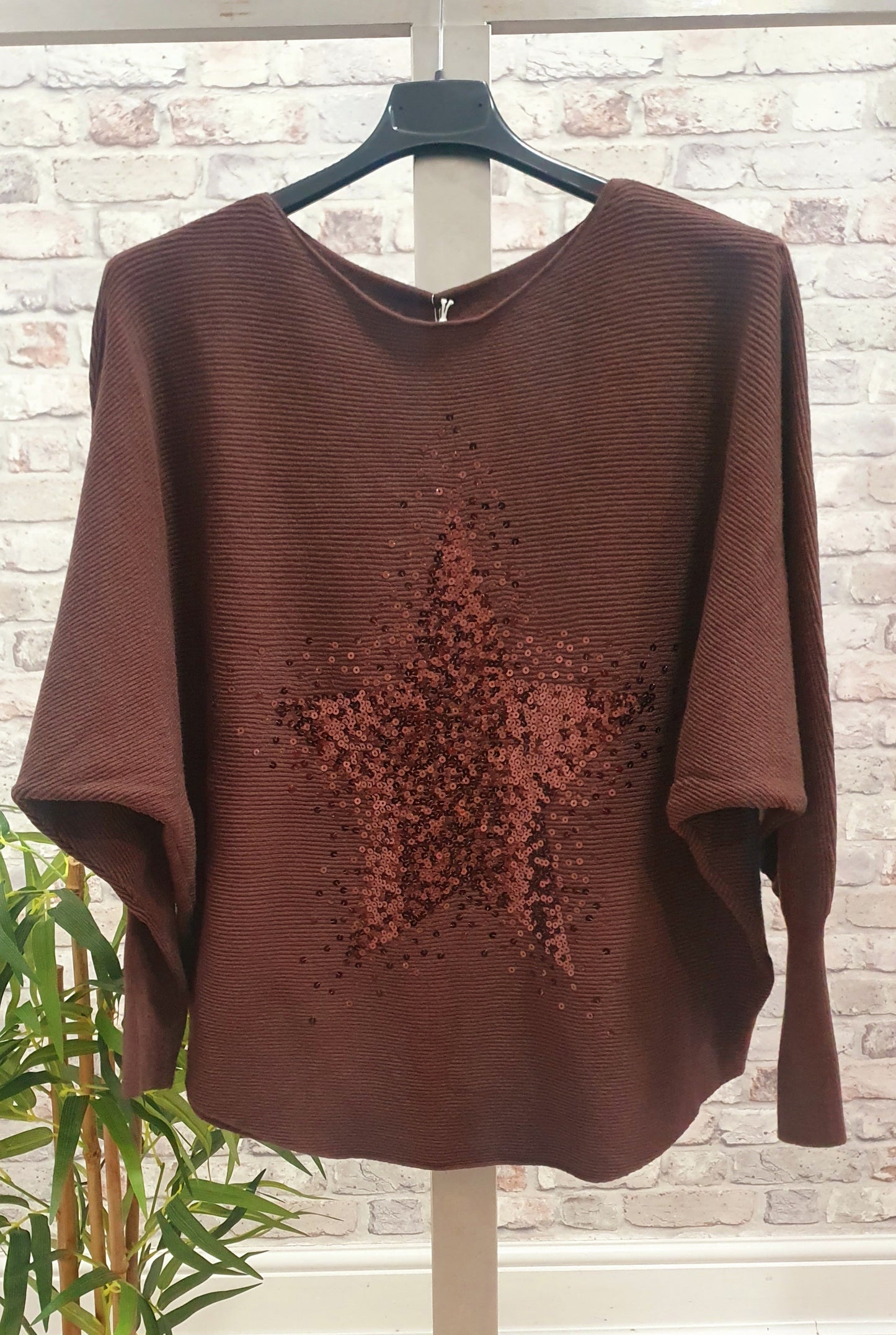 Sequin Star Batwing Jumper