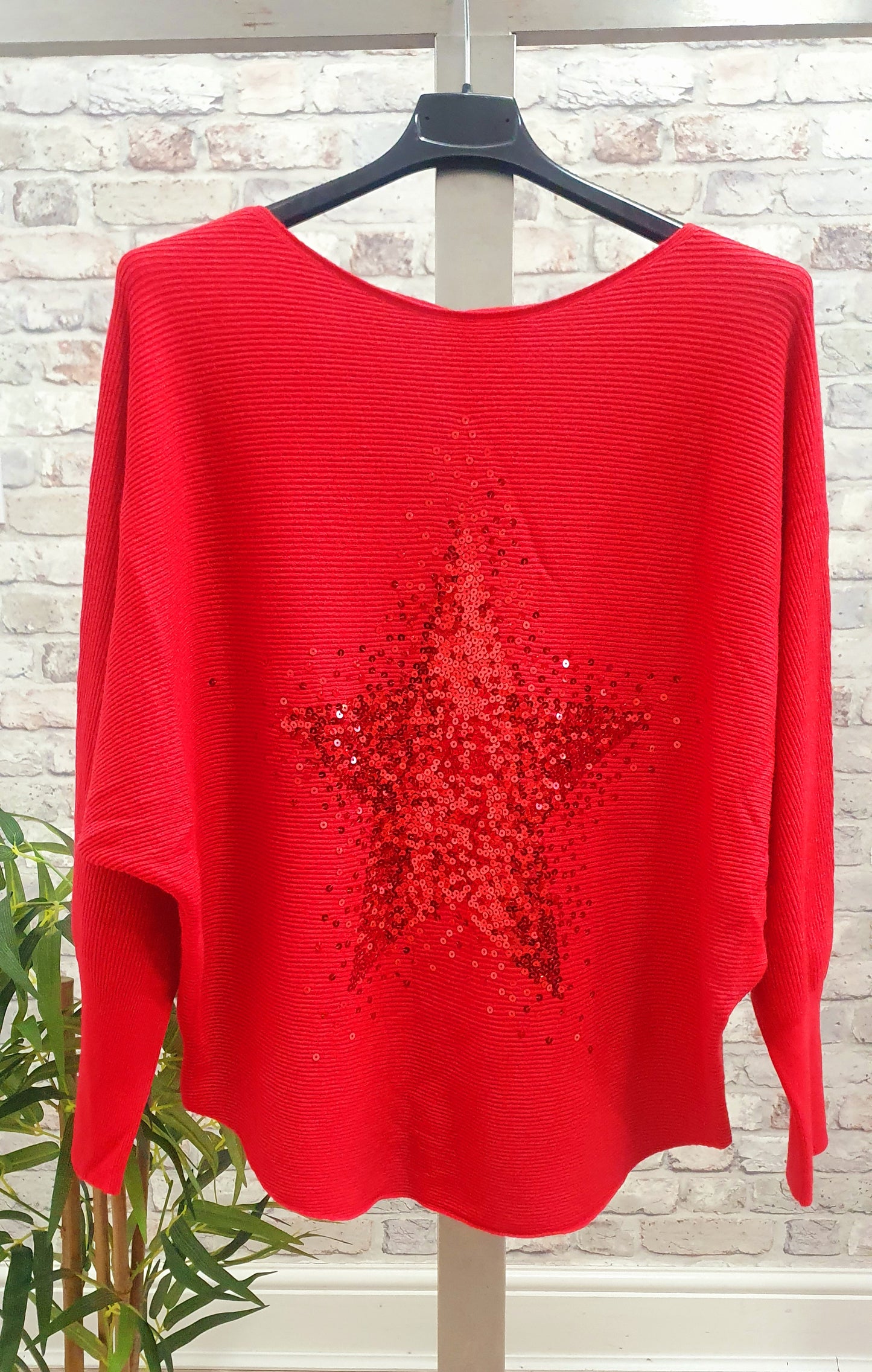 Sequin Star Batwing Jumper