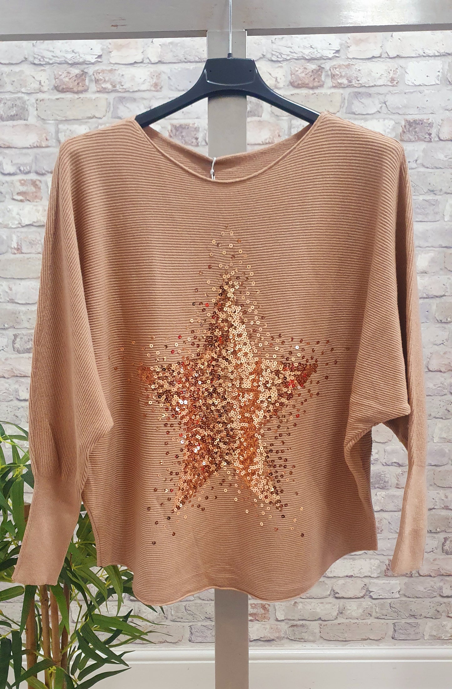 Sequin Star Batwing Jumper