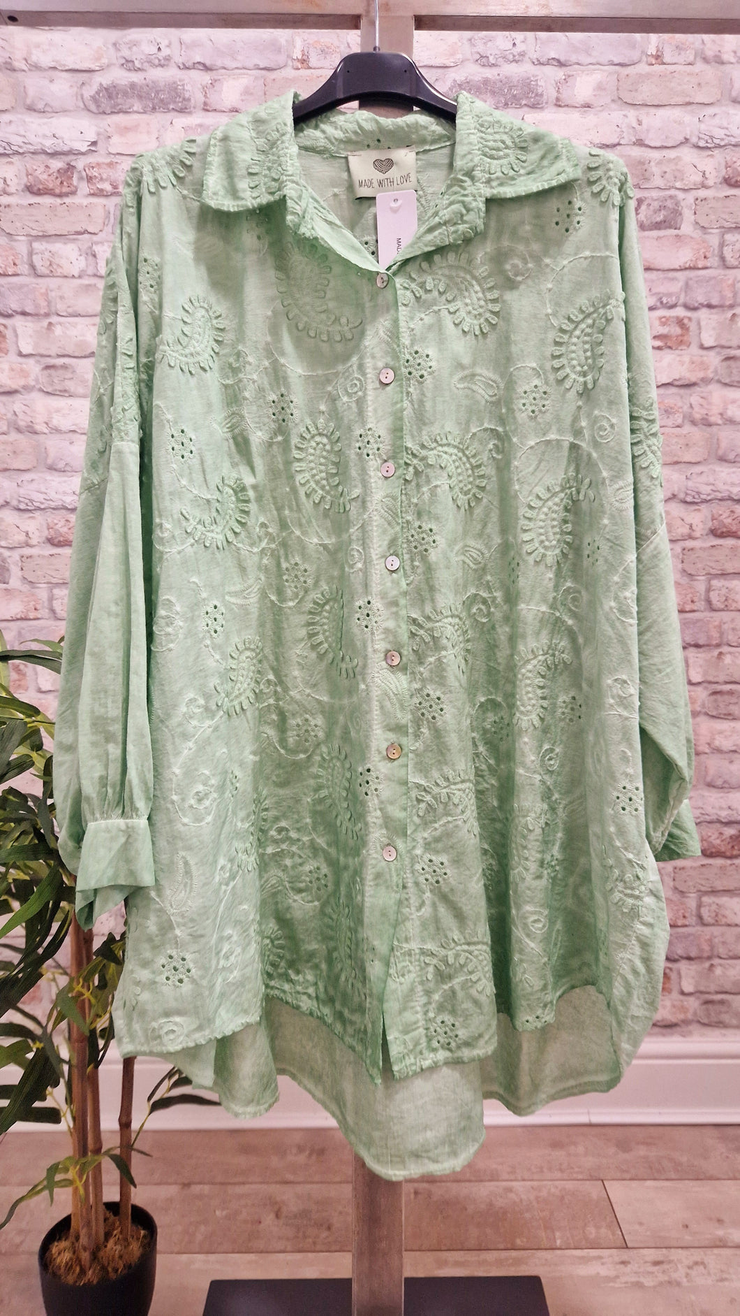 Paisley Broderie Cotton Shirt