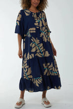 Load image into Gallery viewer, Leaf Print Maxi Dress

