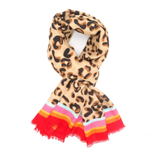 Load image into Gallery viewer, Leopard Multi Border Scarf
