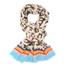 Load image into Gallery viewer, Leopard Multi Border Scarf
