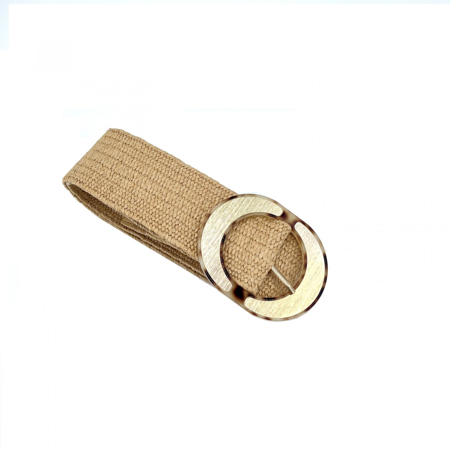 Oval Buckle Stretch Belt