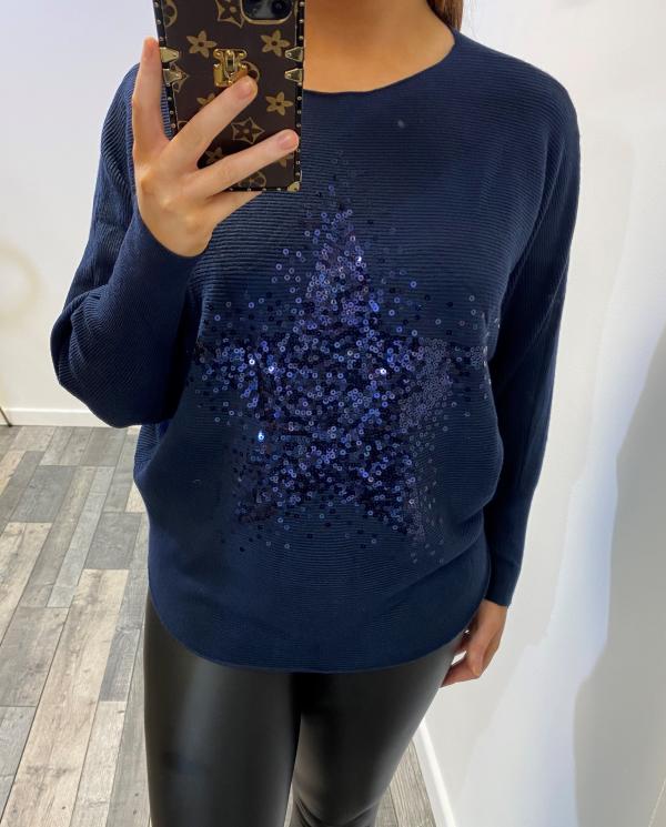 Sequin Star Batwing Jumper