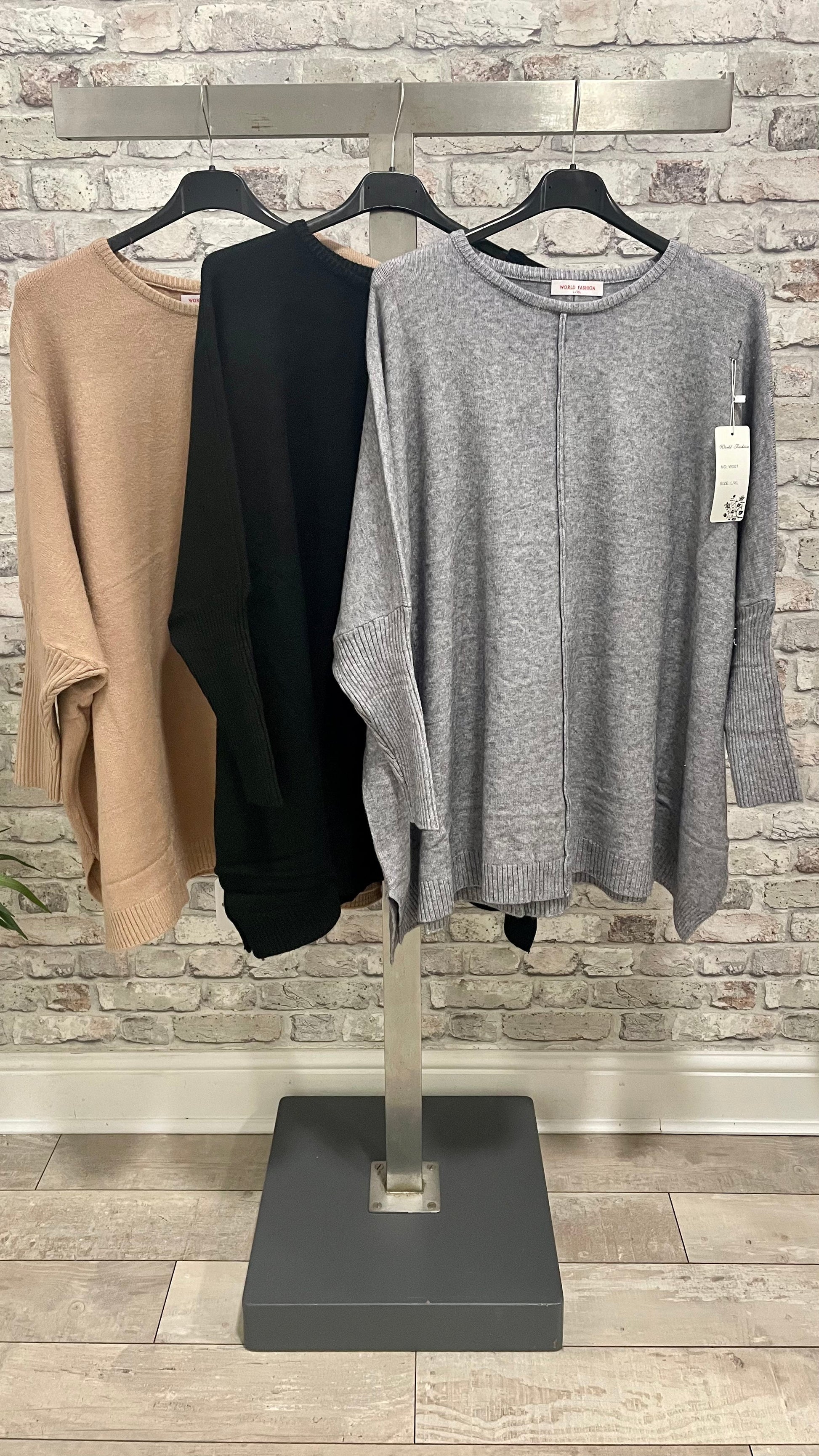 Middle Seam Ribbed Sleeve Jumper - Stylish and Cosy