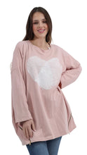 Load image into Gallery viewer, Heart Print Zip Detail Sweater

